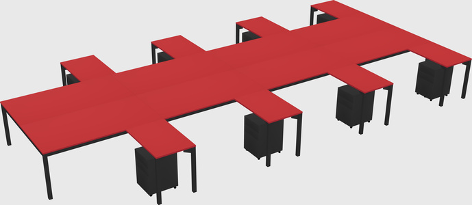 Shared l-shaped desk