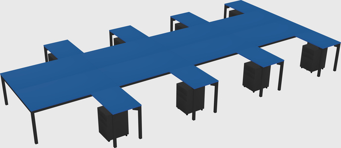 Shared l-shaped desk