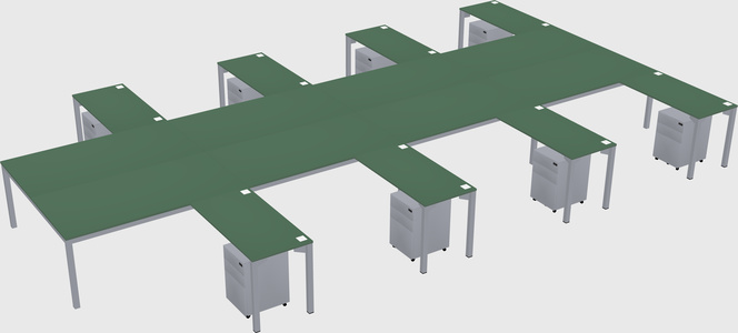 Shared l-shaped desk