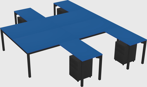 Shared l-shaped desk