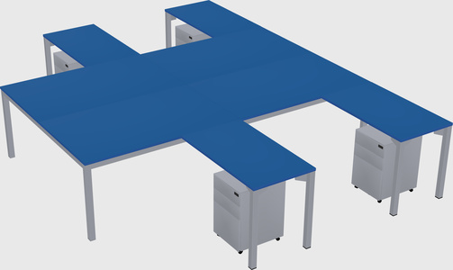 Shared l-shaped desk