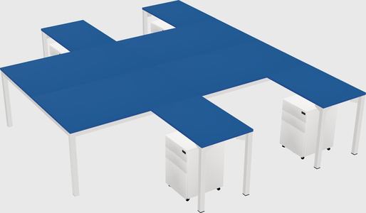 Shared l-shaped desk