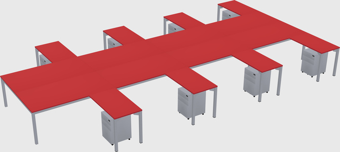 Shared l-shaped desk