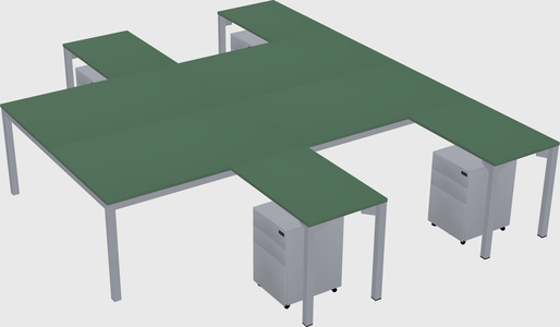Shared l-shaped desk