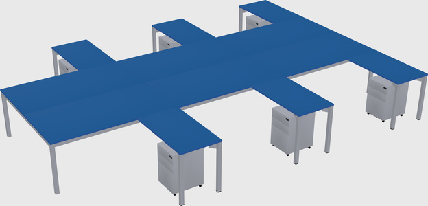 Shared l-shaped desk