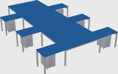 Shared l-shaped desk