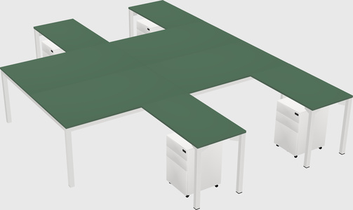 Shared l-shaped desk