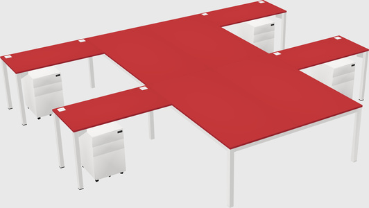 Shared l-shaped desk