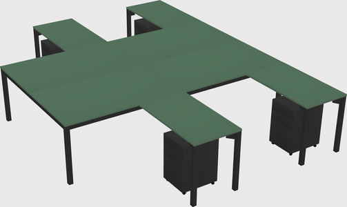 Shared l-shaped desk
