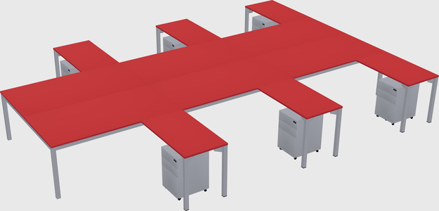 Shared l-shaped desk