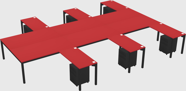 Shared l-shaped desk