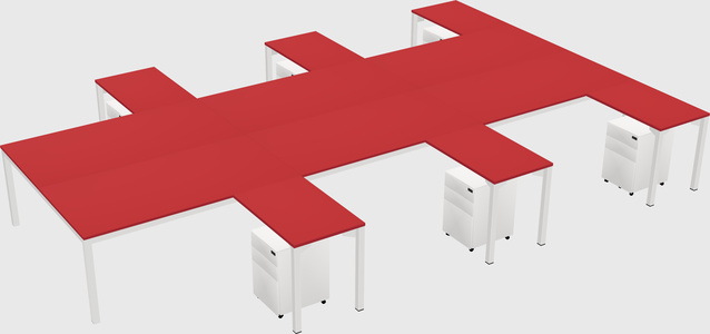 Shared l-shaped desk