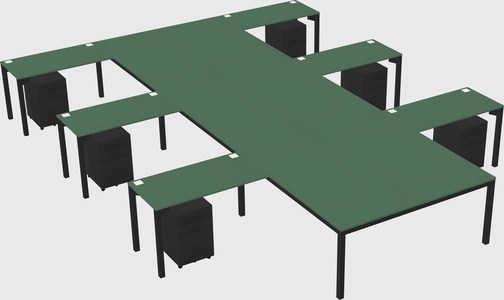 Shared l-shaped desk