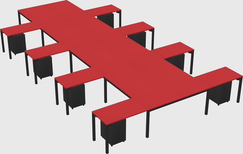 Shared l-shaped desk