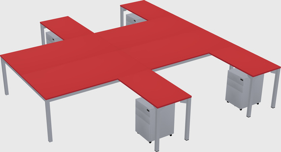 Shared l-shaped desk