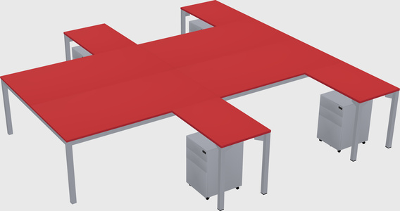 Shared l-shaped desk