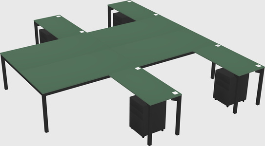 Shared l-shaped desk