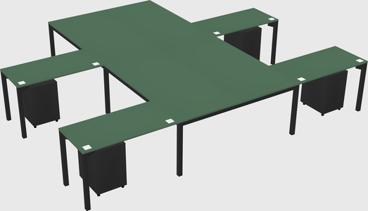 Shared l-shaped desk