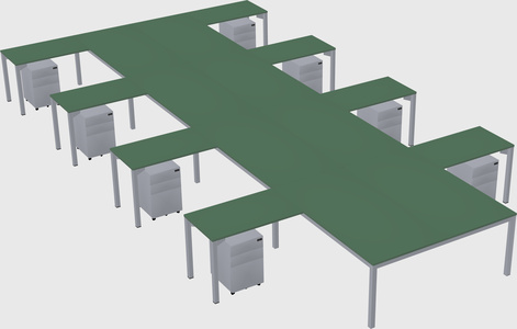 Shared l-shaped desk