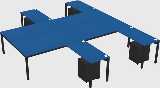 Shared l-shaped desk