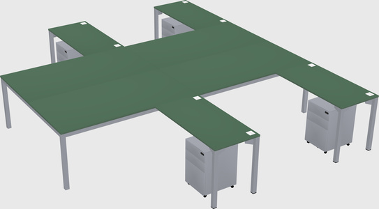 Shared l-shaped desk