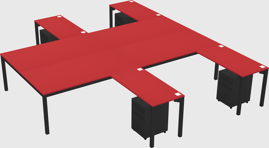 Shared l-shaped desk