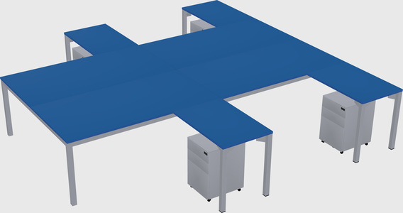 Shared l-shaped desk