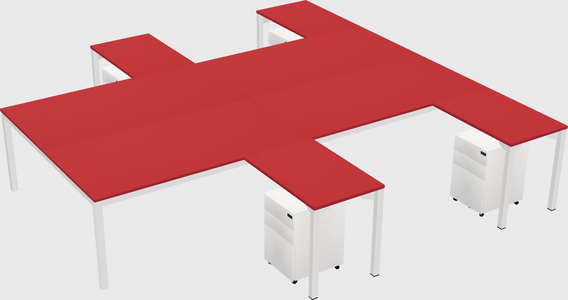 Shared l-shaped desk