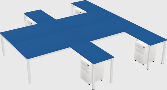 Shared l-shaped desk