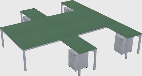 Shared l-shaped desk