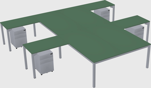 Shared l-shaped desk