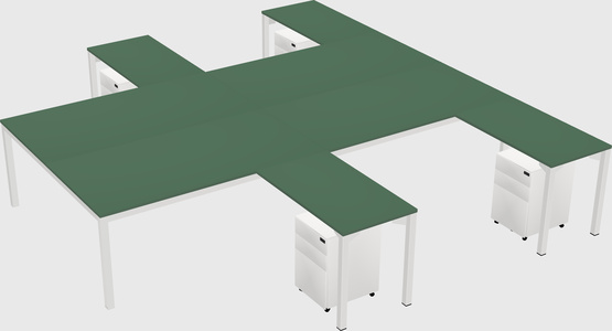 Shared l-shaped desk