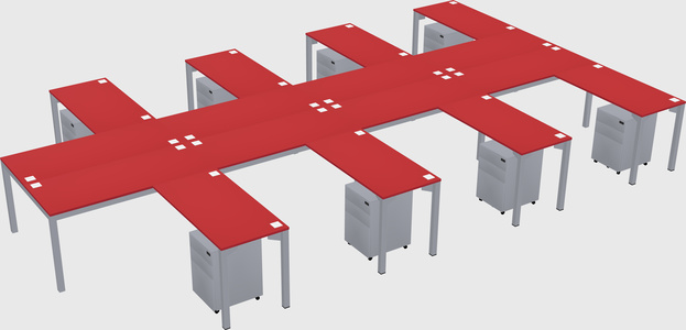 Shared l-shaped desk