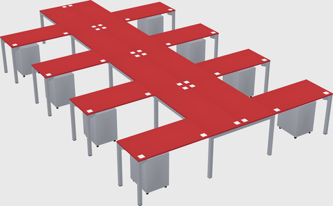 Shared l-shaped desk
