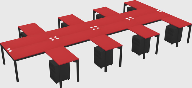 Shared l-shaped desk