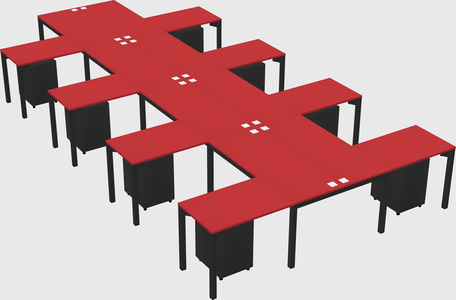Shared l-shaped desk