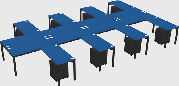 Shared l-shaped desk