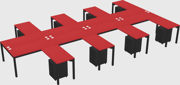 Shared l-shaped desk