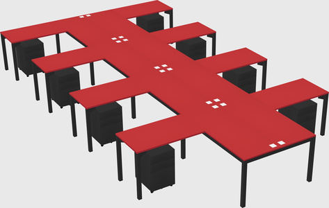 Shared l-shaped desk