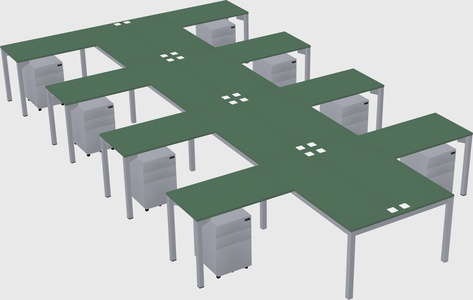 Shared l-shaped desk