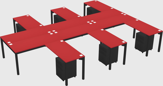 Shared l-shaped desk
