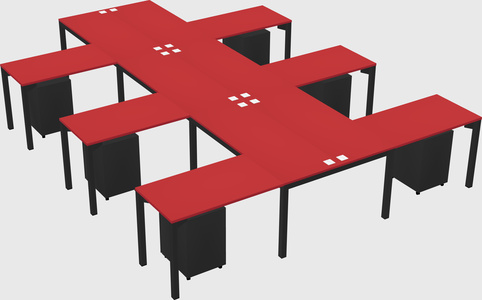 Shared l-shaped desk