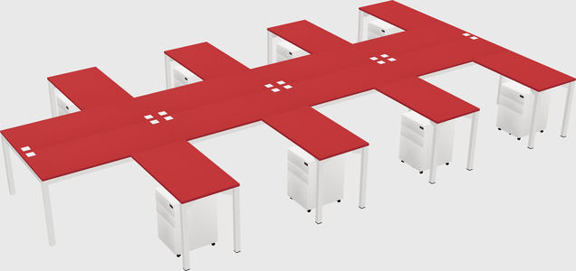 Shared l-shaped desk