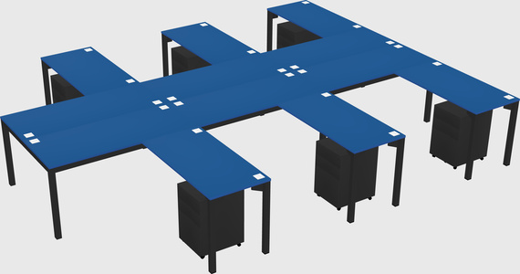 Shared l-shaped desk