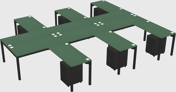 Shared l-shaped desk
