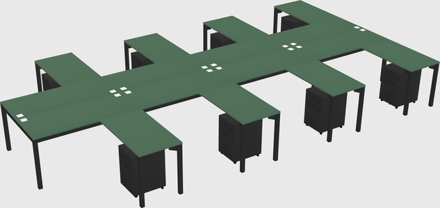 Shared l-shaped desk