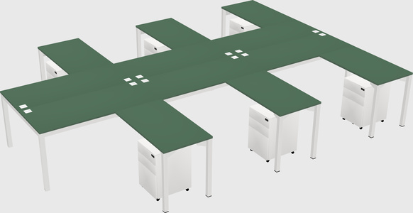 Shared l-shaped desk