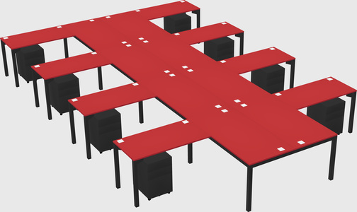 Shared l-shaped desk