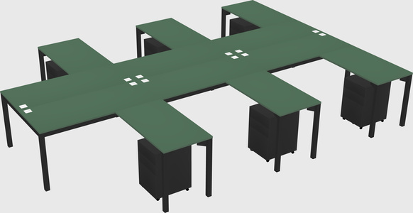 Shared l-shaped desk