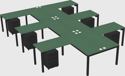 Shared l-shaped desk